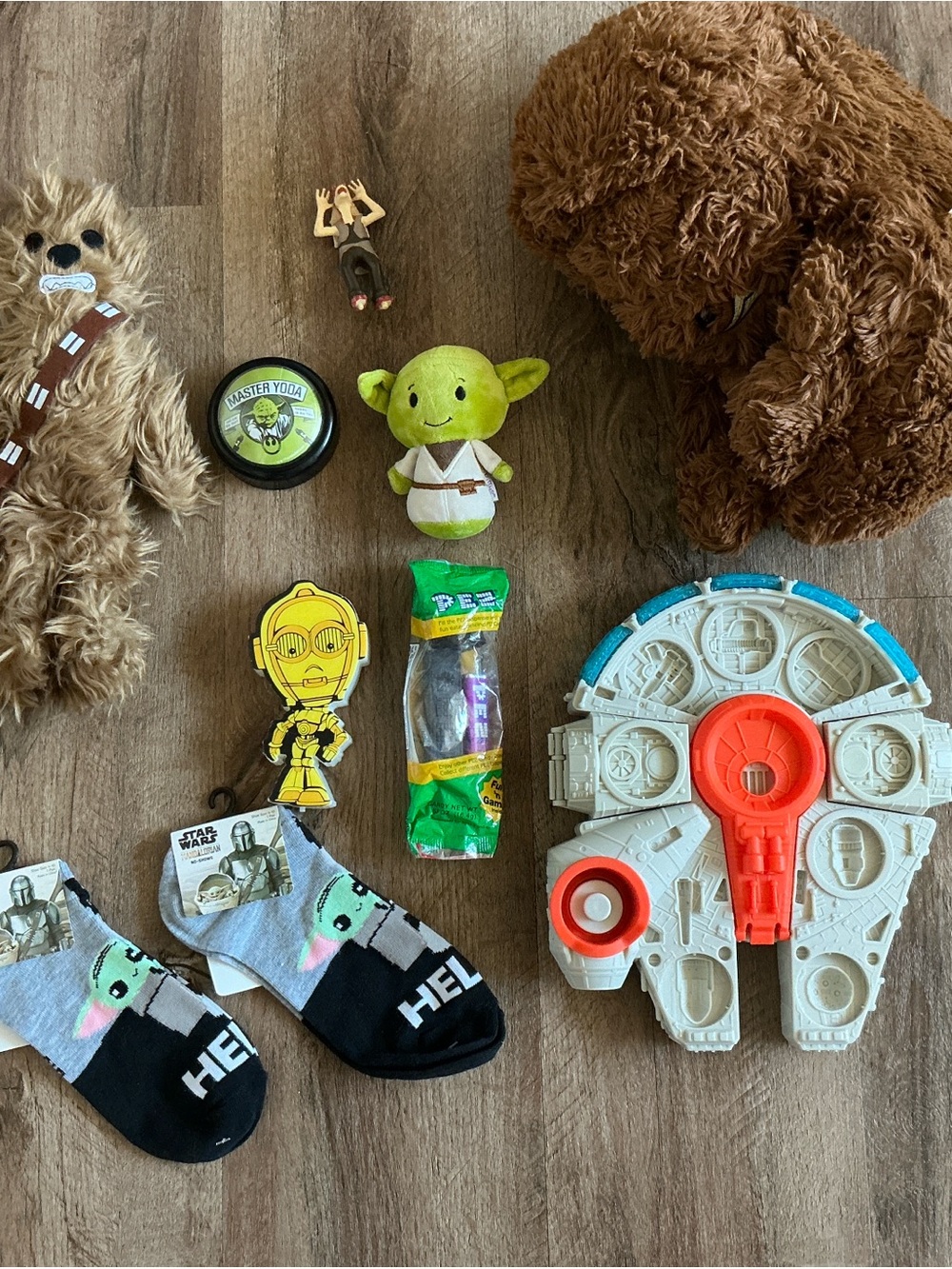 Star Wars Lot Play Doh PEZ C3PO Light Millennium Falcon Clay Mold Jar Jar Figure